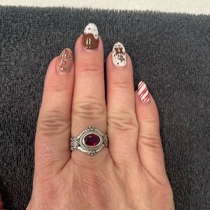 SARDA Ruby ring in Sterling Silver, size 10